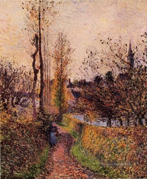Landschaft auf der Ebene Werke - der Weg der basincourt 1884 Camille Pissarro Szenerie